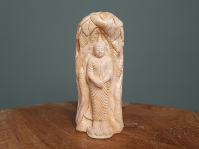 Afbeelding van Versteend hout zondag Boeddha beeld 226 gram