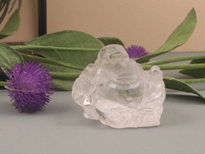 Afbeelding van Bergkristal lachende Boeddha beeldje 115 gram