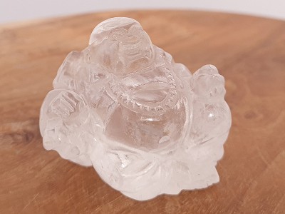 Afbeelding van Bergkristal lachende Boeddha beeldje 115 gram